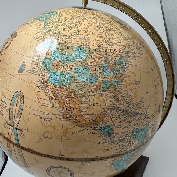 Cram's Imperial World Globe 12 Inch Diameter Wood Base - Picture 7 of 10